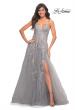 Picture of: Tulle Prom Dress with Lace Detail in Silver in Silver, Style: 30810, Main Picture