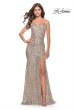Picture of: Long Sequin Gown with Dramatic Flare Skirt and Slit in Silver, Style: 31140, Main Picture