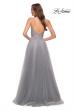 Picture of: Tulle A Line Gown with Lace Rhinestone Bodice in Silver, Style 29686, Detail Picture 8