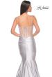 Picture of: Satin Mermaid Prom Gown with Corset Top in Silver, Style: 32269, Detail Picture 8