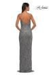 Picture of: Beautifully Beaded Long Evening Dress with V Neckline in Silver, Style: 32928, Detail Picture 8