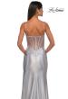 Picture of: Rhinestone Corset Prom Dress with Stretch Satin Skirt in Silver , Style: 32691, Detail Picture 9
