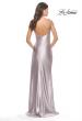 Picture of: Liquid Jersey Fitted Dress with High Slit in Silver, Style: 31372, Detail Picture 10