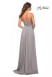 Picture of: Elegant Criss-Cross Ruched Bodice Jersey Dress in Silver, Style: 30571, Detail Picture 11