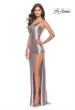 Picture of: Simple One Shoulder Liquid Jersey Dress in Silver, Style: 31391, Detail Picture 12