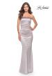 Picture of: Chic Strapless Liquid Jersey Gown with Ruching in Silver, Style: 31189, Detail Picture 15