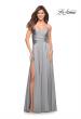 Picture of: Simple Strapless Jersey Dress with High Slit in Silver, Style: 30700, Detail Picture 16
