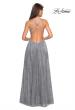 Picture of: Printed Sequin Dress with High Slit and Open Back in Silver, Style: 27715, Back Picture