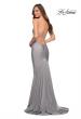 Picture of: Rhinestone Jersey Gown with Wrap Style Front in Silver, Style 29938, Back Picture