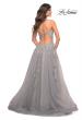 Picture of: Tulle Prom Dress with Lace Detail in Silver in Silver, Style: 30810, Back Picture