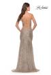 Picture of: Long Sequin Gown with Dramatic Flare Skirt and Slit in Silver, Style: 31140, Back Picture