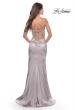 Picture of: Chic Liquid Jersey Dress with Sheer Lace Bodice in Silver, Style: 31555, Back Picture