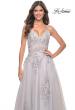Picture of: A-Line Tulle Prom Dress with Scattered Lace Applique in Silver, Style: 31939, Detail Picture 18