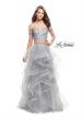 Picture of: Off the Shoulder A-line Gown with Ruffle Tulle Skirt in Silver, Style: 26169, Detail Picture 1