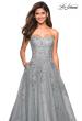 Picture of: Strapless Sweetheart Ball Gown with Lace Details in Silver, Style: 27493, Detail Picture 1