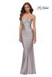 Picture of: On Trend Jersey Long Dress with Ruching on Bodice in Silver, Style 29873, Detail Picture 1