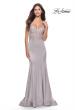 Picture of: Chic Liquid Jersey Dress with Sheer Lace Bodice in Silver, Style: 31555, Detail Picture 1