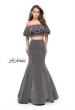Picture of: Long Sparkling Off the Shoulder Jersey Prom Dress in Silver, Style: 26324, Detail Picture 2