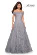 Picture of: sequin Ball Gown with Off the Shoulder Top in SIlver, Style: 27577, Detail Picture 2
