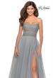 Picture of: Long Tulle Prom Dress with Beaded Bodice in Silver, Style: 28535, Detail Picture 2