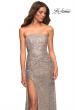 Picture of: Strapless Ruched Sequin Gown in Gorgeous Colors in Silver, Detail Picture 2