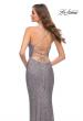 Picture of: Lace Up Back Sequin Dress with V Neckline in Silver, Style 29895, Detail Picture 2
