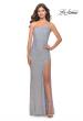 Picture of: Elegant Soft Sequin One Shoulder Long Dress in Silver, Style: 31212, Detail Picture 2
