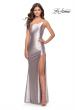 Picture of: Simple One Shoulder Liquid Jersey Dress in Silver, Style: 31391, Detail Picture 2