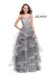 Picture of: Beaded Bodice Ball Gown with Tulle Skirt in Silver, Style: 26223, Detail Picture 3