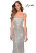 Picture of: Long Sequin Prom Dress with Straight Neckline in SIlver, Style: 28698, Detail Picture 3