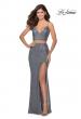 Picture of: Two Piece Sequin Prom Dress with V Neck in Silver, Style: 28870, Detail Picture 3