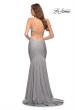Picture of: Rhinestone Jersey Gown with Wrap Style Front in Silver, Style 29938, Detail Picture 3