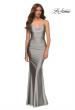 Picture of: Sparkle Rhinestone Long Jersey Prom Dress in Silver, Style: 30413, Detail Picture 3