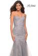 Picture of: Mermaid Strapless Elegant Lace and Tulle Gown in Silver, Detail Picture 3