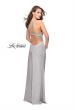 Picture of: Form Fitting Gown with Metallic Embellishments and Slit in Silver, Style: 25508, Detail Picture 2