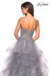 Picture of: Strapless Tulle Prom Gown with Lace Embellishments in Silver, Style: 27620, Detail Picture 4