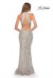 Picture of: High Neck Sequin Fringe Dress with Tie Up Back in Silver, Style: 28819, Detail Picture 4