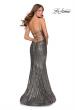 Picture of: Metallic Sequined Mermaid Dress with Lace Up Back in Silver, Style: 28469, Detail Picture 5