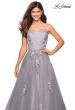 Picture of: Floor Length Tulle Ball Gown with Lace Accents in Silver, Style: 27441, Detail Picture 6