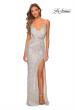 Picture of: Form Fitting Sequin Dress with Cut Out Open Back in Silver, Style: 28616, Detail Picture 6