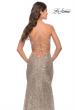 Picture of: Long Sequin Gown with Dramatic Flare Skirt and Slit in Silver, Style: 31140, Detail Picture 7