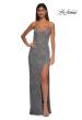 Picture of: Beautifully Beaded Long Evening Dress with V Neckline in Silver, Style: 32928, Detail Picture 7