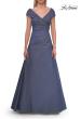 Picture of: Off-the-Shoulder Stretch Taffeta A-Line Gown in Slate Blue, Style: 33446, Detail Picture 13