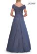 Picture of: Off-the-Shoulder Stretch Taffeta A-Line Gown in Slate Blue, Style: 33446, Detail Picture 14