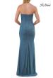 Picture of: Strapless Ruched Jersey Gown with Lace Lining in Slate Blue, Style: 33601, Detail Picture 12