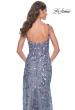Picture of: Unique Sequin Floral Detail Gown with High Slit in Slate Blue, Style: 32163, Detail Picture 2