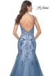 Picture of: Mermaid Two Tone Prom Dress with Sequin Lace Beaded Applique in Slate Blue, Style: 32192, Detail Picture 2