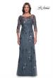 Picture of: Beaded Long Mother of the Bride Dress with Illusion Top in Slate Gray, Style: 31458, Main Picture