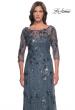 Picture of: Beaded Long Mother of the Bride Dress with Illusion Top in Slate Gray, Style: 31458, Detail Picture 1