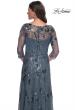 Picture of: Beaded Long Mother of the Bride Dress with Illusion Top in Slate Gray, Style: 31458, Detail Picture 2